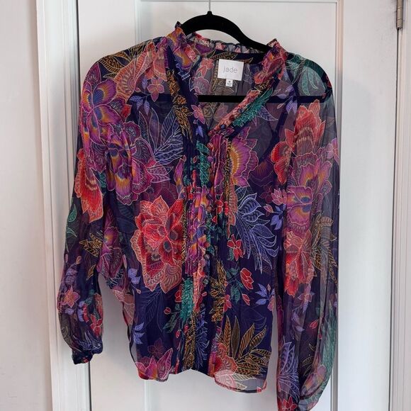 Johnny Was Tops - 🌺 Johnny Was Floral Sheer Blouse + Camisole Set – Boho Resort Must-Have 🌺